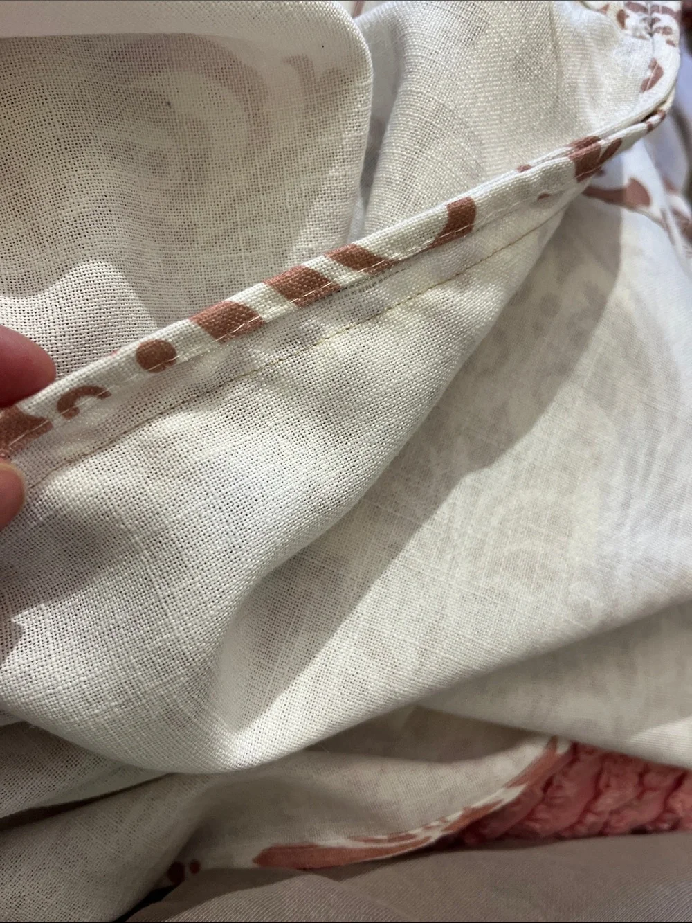 Curtain Panel in Cream and Brown